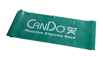 [10-6453] CanDo Low Powder Exercise Band - 5' length - Green - medium