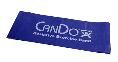 [10-6454] CanDo Low Powder Exercise Band - 5' length - Blue - heavy