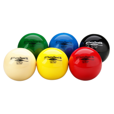 [10-3156] TheraBand Soft Weights ball - 6-piece set (1 each: tan, yellow, red, green, blue, black)