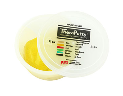 [10-2764] CanDo Sparkle Theraputty Exercise Material - 2 oz - Yellow - X-Soft