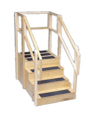 [15-4200] Training stairs, straight, 4 steps with platform, 55" L x 30" W x 54" H
