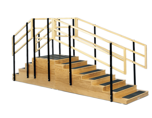 [15-4201] Training stairs, convertible, 4 and 8 steps with platform, 30" x 30" platform