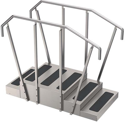 [15-4216] Whitehall, Stainless Steel Training Stairs, 64" x 30" x 65"