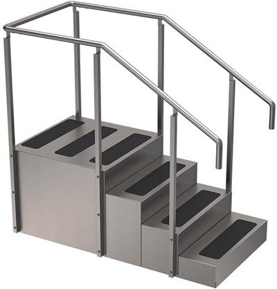 [15-4217] Whitehall, Stainless Steel Training Stairs, 65" x 30" x 60"
