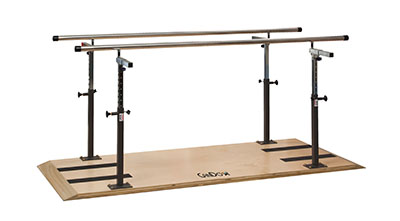 [15-4239] CanDo Platform Mounted Parallel Bars, Height & Width Adjustable, 400 LB Capacity, 7'