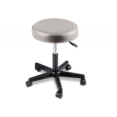 [07-7062] Pneumatic mobile stool, no back, 18" - 22" H, gray upholstery