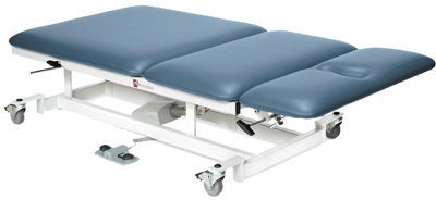 [15-1511] bariatric treatment table - hi-low, 76" L x 36" W x 22 - 38" H, 3-section, castors, 800 lb. weight capacity