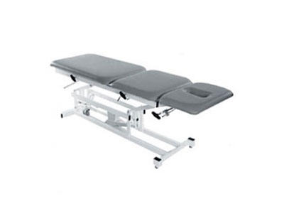 [15-5136] Tri W-G Treatment Table, Motorized Hi-Lo 3 section, fixed center, 27" x 76", w/ casters