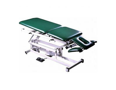 [15-5140] Tri W-G Treatment Table, Motorized Hi-Lo 5 section, elevated ctr, 27" x 76", w/ casters