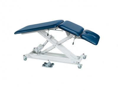 [15-5147] Tri W-G Treatment Table, Motorized Hi-Lo SX 3 section, elevated center, 27" x 76", w/ casters