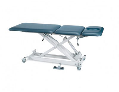 [15-5148] Tri W-G Treatment Table, Motorized Hi-Lo SX 3 section, fixed center, 27" x 76", w/ casters