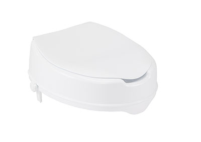 [43-2619] Drive, Raised Toilet Seat with Lock and Lid, Standard Seat, 4"