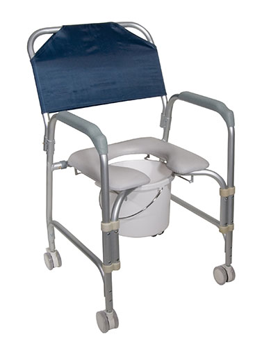 [70-0055] Drive, Lightweight Portable Shower Commode Chair with Casters