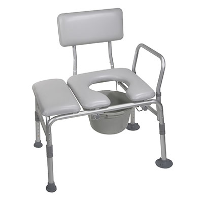 [43-2618] Drive, Padded Seat Transfer Bench with Commode Opening