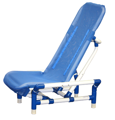 [45-2201] Reclining bath chair with safety harness, Medium, beach bubble blue