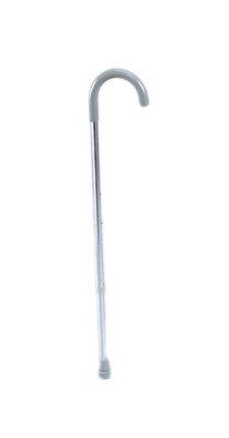 [43-2000-6] Curved handle adjustable aluminum cane, 29 - 38", silver, 6 each