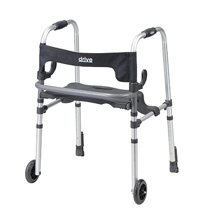 [43-3071] Drive, Clever Lite LS Walker Rollator with Seat and Push Down Brakes