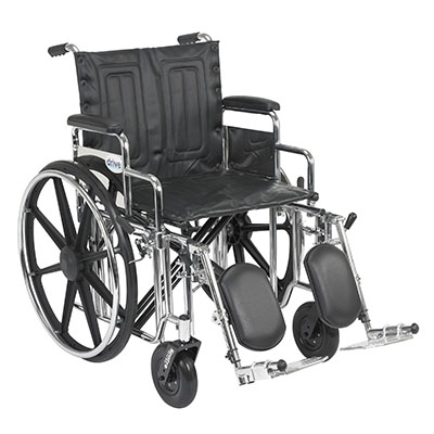 [43-1921] Sentra Extra Heavy Duty Wheelchair, Detachable Desk Arms, Elevating Leg Rests, 20" Seat