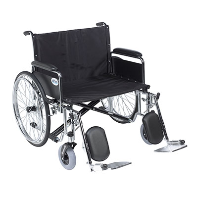 [43-1926] Sentra EC Heavy Duty Extra Wide Wheelchair, Detachable Full Arms, Elevating Leg Rests, 26" Seat
