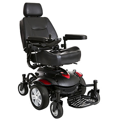 [43-2803] Drive, Titan AXS Mid-Wheel Power Wheelchair, 18"x18" Captain Seat