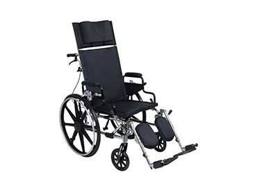 [43-3095] Drive, Viper Plus GT Full Reclining Wheelchair, Detachable Desk Arms, 18" Seat