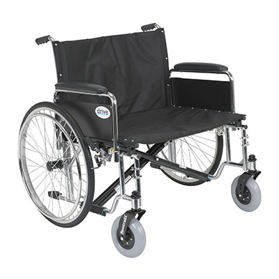 [43-3106] Drive, Sentra EC Heavy Duty Extra Wide Wheelchair, Detachable Full Arms, 28" Seat