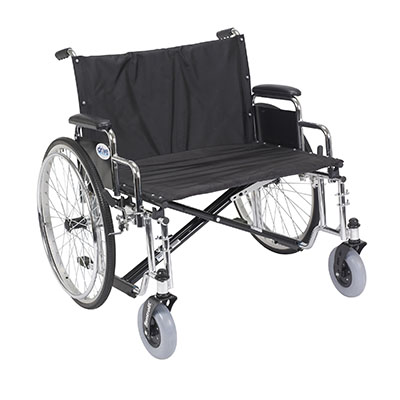[43-3108] Drive, Sentra EC Heavy Duty Extra Wide Wheelchair, Detachable Desk Arms, 28" Seat