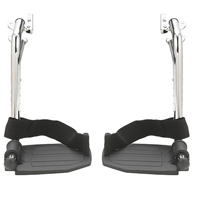 [43-3135] Drive, Chrome Swing Away Footrests with Aluminum Footplates, 1 Pair