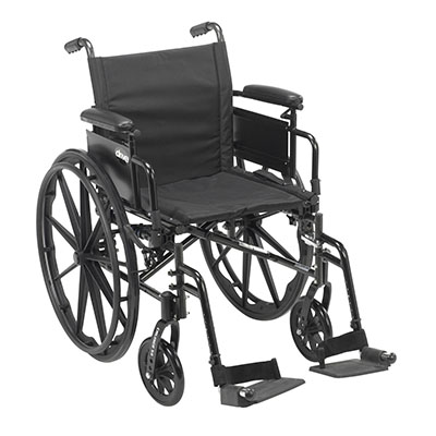 [43-3138] Drive, Cruiser X4 Lightweight Dual Axle Wheelchair with Adjustable Detachable Arms, Desk Arms, Swing Away Footrests, 16" Seat