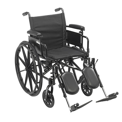 [43-3139] Drive, Cruiser X4 Lightweight Dual Axle Wheelchair with Adjustable Detachable Arms, Desk Arms, Elevating Leg Rests, 16" Seat