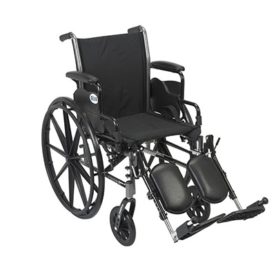 [68-0060] Drive, Cruiser III Light Weight Wheelchair with Flip Back Removable Arms, Desk Arms, Elevating Leg Rests, 16" Seat