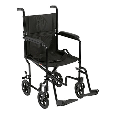 [70-0653] Drive, Lightweight Transport Wheelchair, 19" Seat, Black