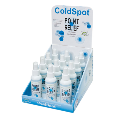 [11-0760-12] Point Relief ColdSpot Lotion - Retail Display with 12 x 3 oz Spray Bottle