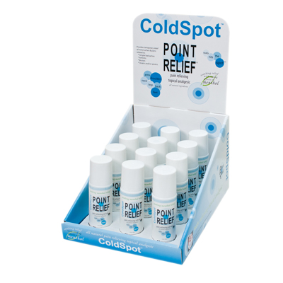 [11-0762-12] Point Relief ColdSpot Lotion - Retail Display with 12 x 3 oz Roll-on Applicator