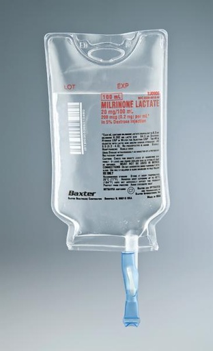 [2J0900] Baxter™ Milrinone Lactate in 5% Dextrose Injection, 20 mg/100 mL (200 mcg/mL) INTRAVIA Container
