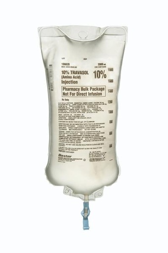[1B6626P] Baxter™ 10% TRAVASOL Injection, 2000 mL in VIAFLEX Container. Pharmacy Bulk Package
