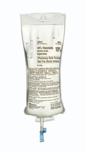 [1B6624] Baxter™ 10% TRAVASOL Injection, 1000 mL in VIAFLEX Container. Pharmacy Bulk Package