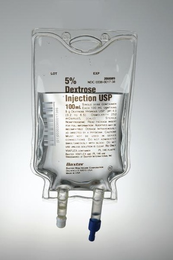 [2B0089] Baxter™ 5% Dextrose Injection, USP, 100 mL VIAFLEX Container, Multi Pack