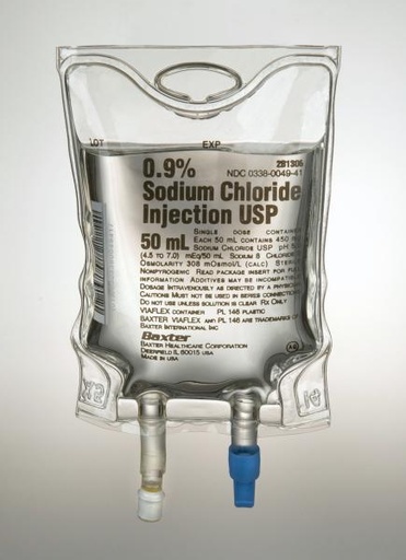 [2B1306] Baxter™ 0.9% Sodium Chloride Injection, USP, 50 mL VIAFLEX Container, Single Pack