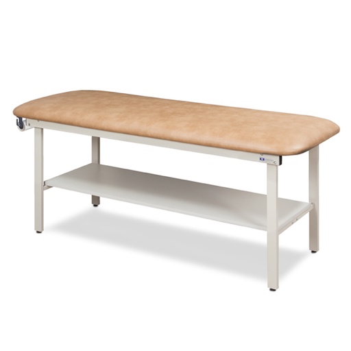 [3200-27] Flat Top Alpha-S Series Straight Line Treatment Table with Full Shelf