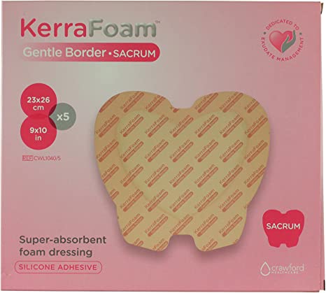 [CWL1040] 3M Kerrafoam Gentle Border Absorbent Dressing Sacrum 9x10" 5ct