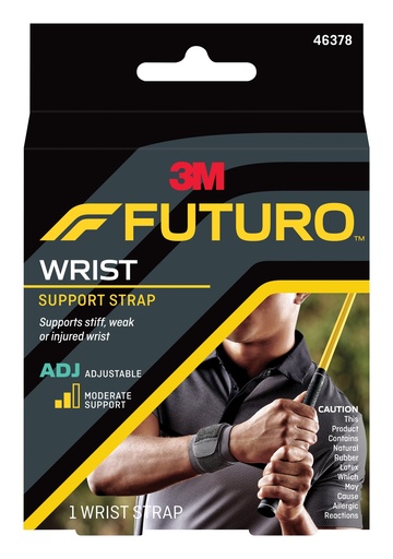[46378ENR] 3M Futuro Wrist Support Strap, Adjustable, Black, 3ct, 8/cs 46378ENR
