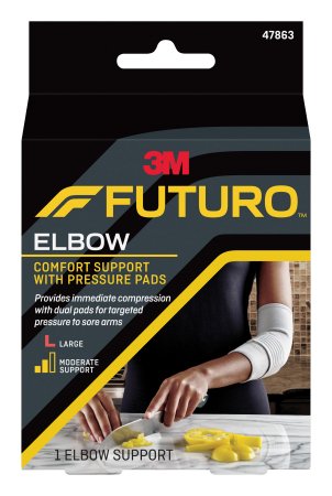 [47863ENR] 3M Futuro Comfort Elbow with Pressure Pads, L 2ct, 6/cs 47863ENR