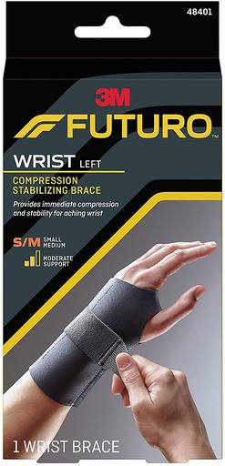 [48401ENR] 3M Futuro Compression Stabilizing Wrist Brace, L Hand S/ M 2ct, 6/cs