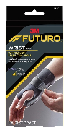 [48402ENR] 3M Futuro Compression Stabilizing Wrist Brace, R Hand L/ XL 2ct, 6/cs
