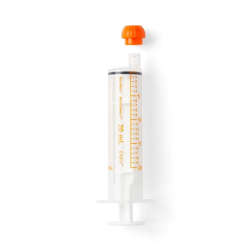 [NM-S20NC] Avanos Medical, Inc. ENFit Oral Syringe, 20 ml, Orange, Sterile, 100/cs