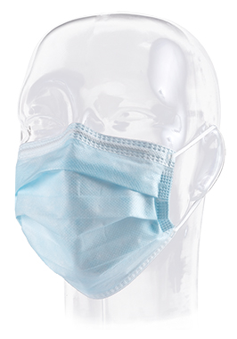 [15118] Aspen Surgical Mask, Procedure, Ear Loops, Blue , 100/cs