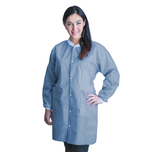 [UGC-6603-L] Dukal Corporation FitMe Lab Coats, Large, Ciel Blue, 10/bg
