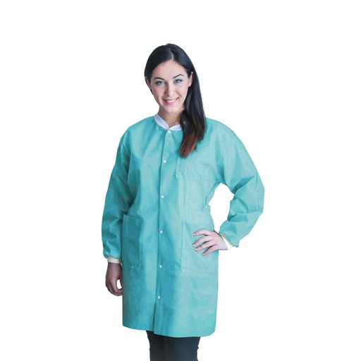 [UGC-6605-S] Dukal Corporation FitMe Lab Coats, Small, Teal/ Green, 10/bg