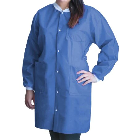 [UGC-6613-L] Dukal Corporation FitMe Lab Coats, Large, Medical Blue, 10/bg